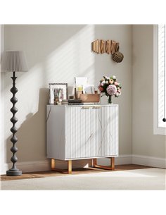 HOMCOM Elegant Storage Sideboard - White/Gold-Tone 2