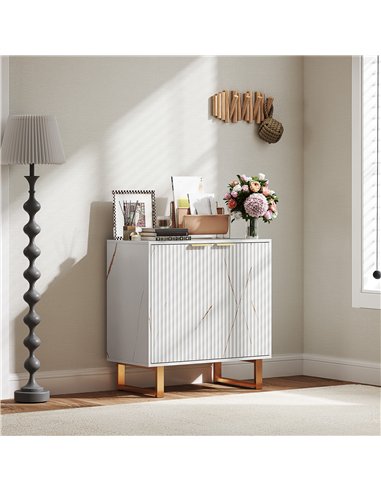 HOMCOM Elegant Storage Sideboard - White/Gold-Tone