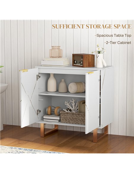 HOMCOM Elegant Storage Sideboard - White/Gold-Tone - pic 153694 | FastDaddyshop