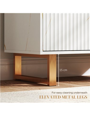 HOMCOM Elegant Storage Sideboard - White/Gold-Tone