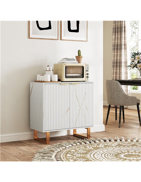 HOMCOM Elegant Storage Sideboard - White/Gold-Tone - pic 153699 | FastDaddyshop