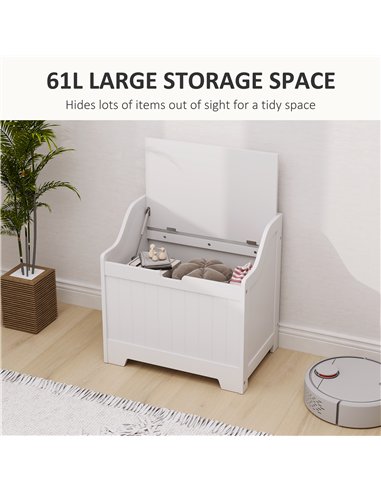HOMCOM 61L Home Storage Chest - White