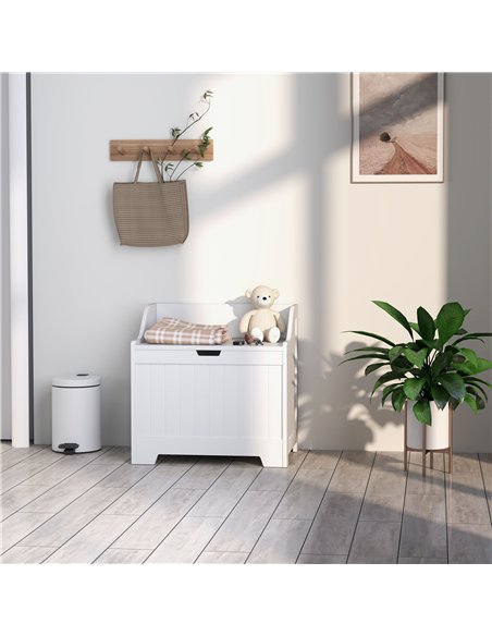 HOMCOM 61L Home Storage Chest - White - pic 153706 | FastDaddyshop