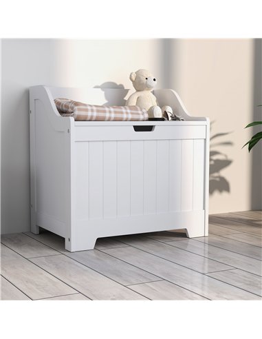 HOMCOM 61L Home Storage Chest - White