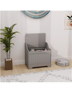 HOMCOM 61L Home Storage Chest - Grey 2