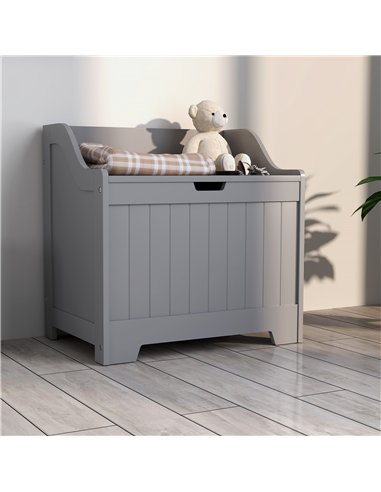 HOMCOM 61L Home Storage Chest - Grey
