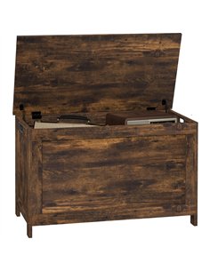 HOMCOM Storage Chest, Modern Storage Trunk with 2 Safety Hinges and Cut-out Handles, Wooden Toy Box for Living Room, Entryway, 7
