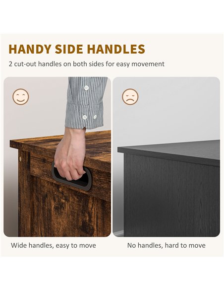 HOMCOM Storage Chest, Modern Storage Trunk with 2 Safety Hinges and Cut-out Handles, Wooden Toy Box for Living Room, Entryway, 7 - pic 153723 | FastDaddyshop