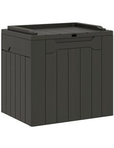 HOMCOM 107 L Plastic Storage Chest with Lid - Charcoal Grey