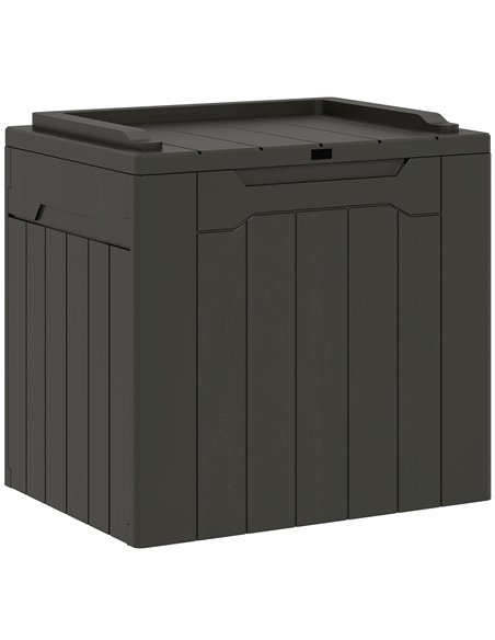 HOMCOM 107 L Plastic Storage Chest with Lid - Charcoal Grey - pic 153736 | FastDaddyshop