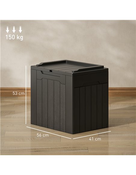 HOMCOM 107 L Plastic Storage Chest with Lid - Charcoal Grey - pic 153738 | FastDaddyshop