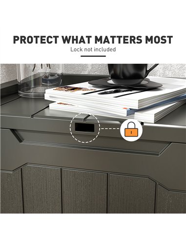 HOMCOM 107 L Plastic Storage Chest with Lid - Charcoal Grey