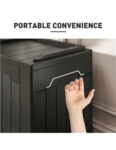 HOMCOM 107 L Plastic Storage Chest with Lid - Charcoal Grey