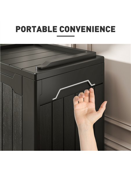 HOMCOM 107 L Plastic Storage Chest with Lid - Charcoal Grey - pic 153741 | FastDaddyshop