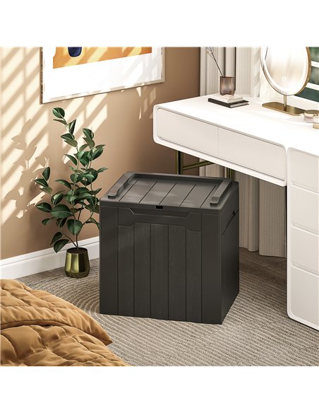 HOMCOM 107 L Plastic Storage Chest with Lid - Charcoal Grey - pic 153744 | FastDaddyshop