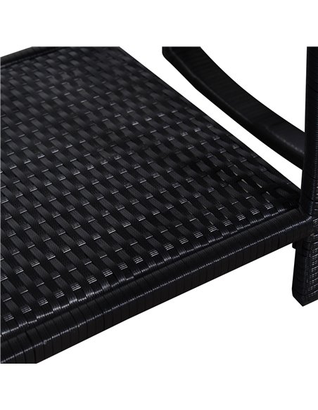 Outsunny 3 Pieces PE Rattan Garden Rocking Chair Set with Cushion, Two-tier Coffee Table, Black - pic 15375 | FastDaddyshop