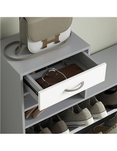 HOMCOM Three-in-One Hallway Storage Set - Grey/White