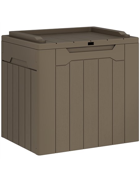 HOMCOM 107 L Plastic Storage Chest with Lid - Dark Brown - pic 153772 | FastDaddyshop