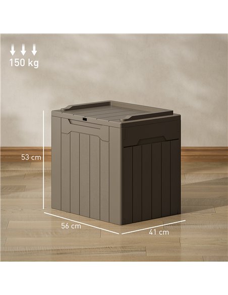 HOMCOM 107 L Plastic Storage Chest with Lid - Dark Brown - pic 153774 | FastDaddyshop