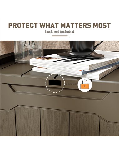 HOMCOM 107 L Plastic Storage Chest with Lid - Dark Brown