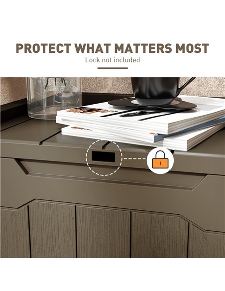 HOMCOM 107 L Plastic Storage Chest with Lid - Dark Brown - pic 153776 | FastDaddyshop