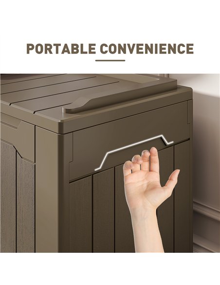 HOMCOM 107 L Plastic Storage Chest with Lid - Dark Brown - pic 153777 | FastDaddyshop