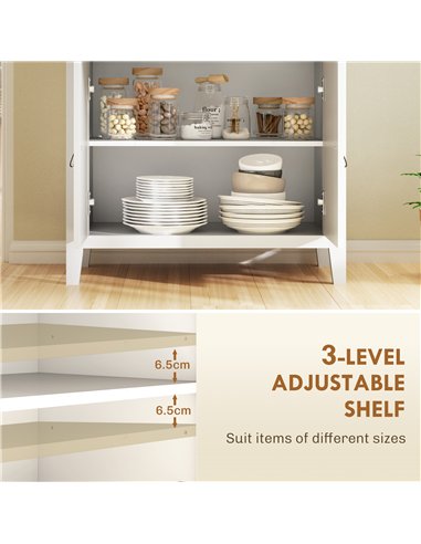 HOMCOM Farmhouse Style Sideboard - White