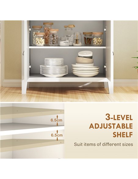HOMCOM Farmhouse Style Sideboard - White - pic 153785 | FastDaddyshop