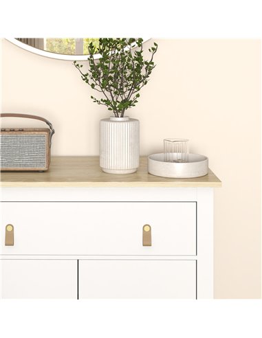 HOMCOM Farmhouse Style Sideboard - White
