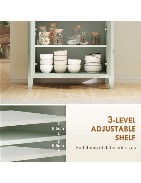 HOMCOM Farmhouse Style Sideboard - Light Green - pic 153794 | FastDaddyshop