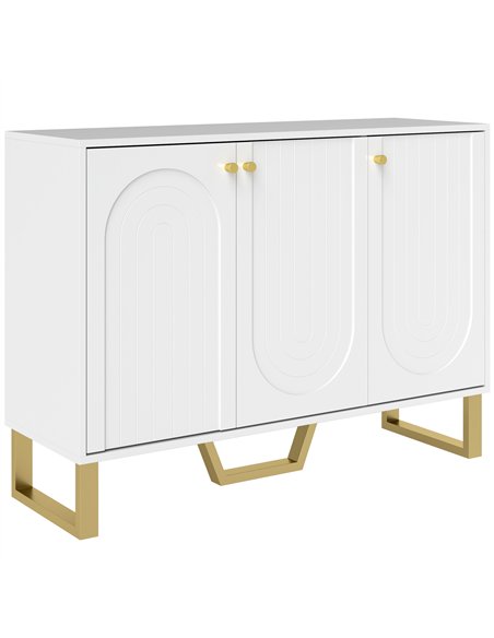 HOMCOM 3-Door Sideboard Storage Cabinet - White - pic 153799 | FastDaddyshop