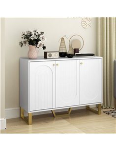 HOMCOM 3-Door Sideboard Storage Cabinet - White 2