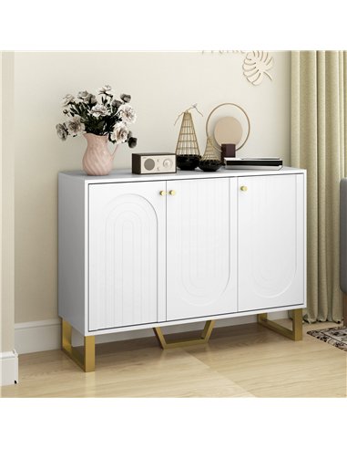 HOMCOM 3-Door Sideboard Storage Cabinet - White