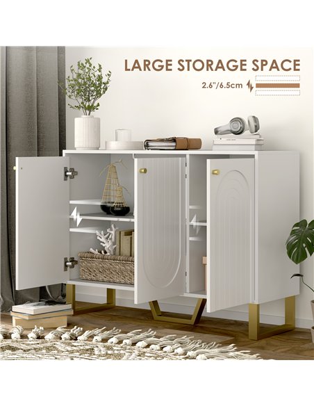 HOMCOM 3-Door Sideboard Storage Cabinet - White - pic 153802 | FastDaddyshop