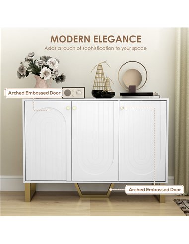 HOMCOM 3-Door Sideboard Storage Cabinet - White