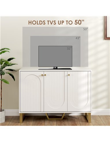 HOMCOM 3-Door Sideboard Storage Cabinet - White