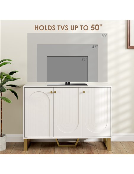 HOMCOM 3-Door Sideboard Storage Cabinet - White - pic 153804 | FastDaddyshop