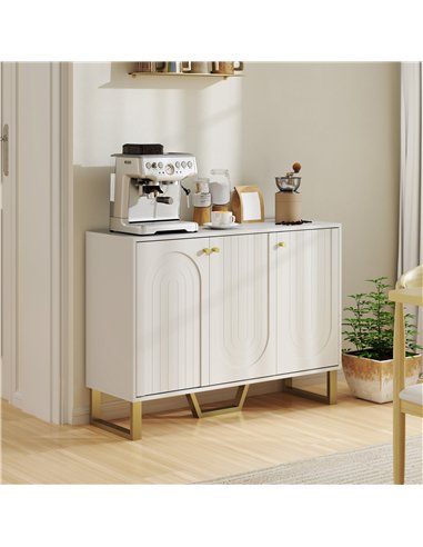 HOMCOM 3-Door Sideboard Storage Cabinet - White