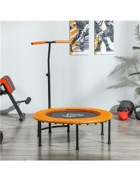 HOMCOM 40" Fitness Trampoline with Adjustable Handle, Rebounder Trampoline Mini Jumper for Indoor Exercise Workout, Support Up t - pic 153814 | FastDaddyshop