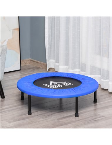 HOMCOM 32" Mini Fitness Trampoline Home Gym Yoga Exercise Rebounder Indoor Outdoor Jumper with Safety Pad, Support Up to 100 KG,