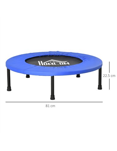 HOMCOM 32" Mini Fitness Trampoline Home Gym Yoga Exercise Rebounder Indoor Outdoor Jumper with Safety Pad, Support Up to 100 KG,