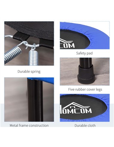 HOMCOM 32" Mini Fitness Trampoline Home Gym Yoga Exercise Rebounder Indoor Outdoor Jumper with Safety Pad, Support Up to 100 KG,