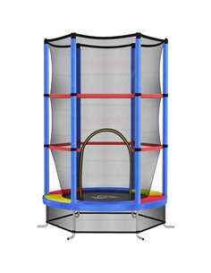 HOMCOM Kids Trampoline, with Enclosure Net, Steel Frame, for Ages 3-6 Years - MultiColoured