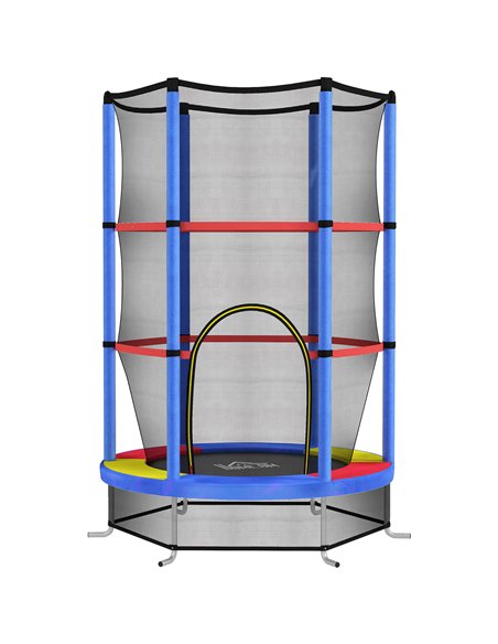 HOMCOM Kids Trampoline, with Enclosure Net, Steel Frame, for Ages 3-6 Years - MultiColoured - pic 153835 | FastDaddyshop