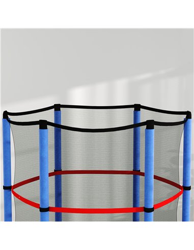 HOMCOM Kids Trampoline, with Enclosure Net, Steel Frame, for Ages 3-6 Years - MultiColoured