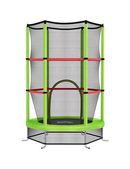 HOMCOM Kids Trampoline, with Enclosure Net, Steel Frame, for Ages 3-6 Years - Green - pic 153844 | FastDaddyshop