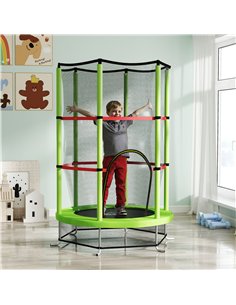 HOMCOM Kids Trampoline, with Enclosure Net, Steel Frame, for Ages 3-6 Years - Green 2
