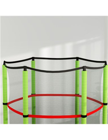 HOMCOM Kids Trampoline, with Enclosure Net, Steel Frame, for Ages 3-6 Years - Green