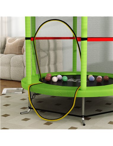 HOMCOM Kids Trampoline, with Enclosure Net, Steel Frame, for Ages 3-6 Years - Green