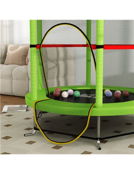 HOMCOM Kids Trampoline, with Enclosure Net, Steel Frame, for Ages 3-6 Years - Green - pic 153852 | FastDaddyshop